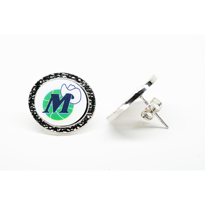 DALLAS MAVERICKS WINCRAFT 2020 HARDWOOD CLASSIC M-HAT STUD EARRINGS