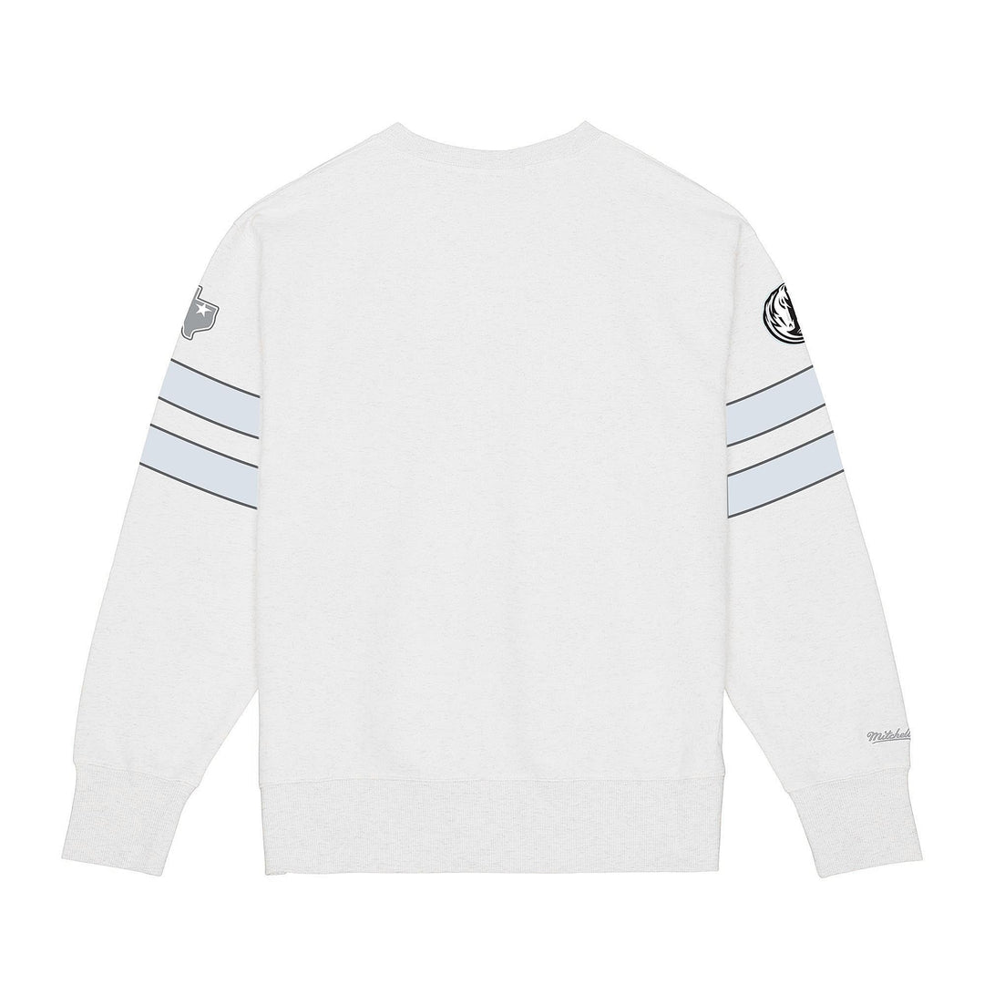 DALLAS MAVERICKS MITCHELL & NESS CITY EDITION 2024-25 WHITE STRIPED MAVS CREWNECK