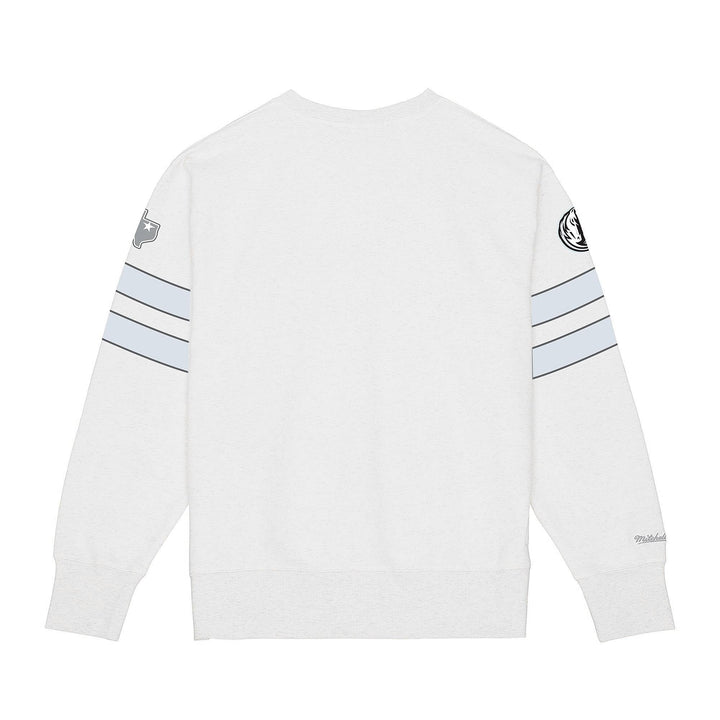 DALLAS MAVERICKS MITCHELL & NESS CITY EDITION 2024-25 WHITE STRIPED MAVS CREWNECK