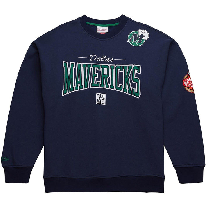 DALLAS MAVERICKS MITCHELL & NESS NAVY BIG MAVERICKS LONG SLEEVE CREWNECK