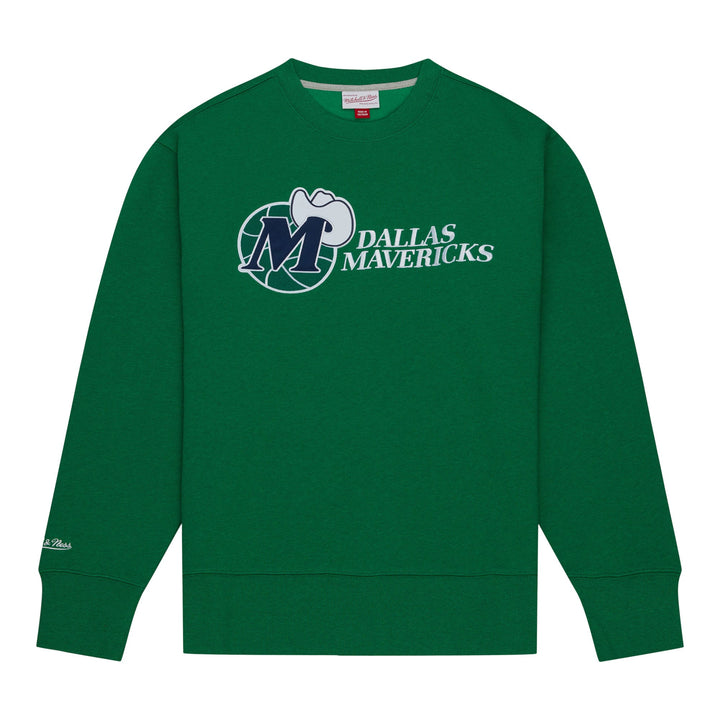 DALLAS MAVERICKS MITCHELL & NESS 2023 GREEN M-HAT LIGHTWEIGHT SWEATSHIRT