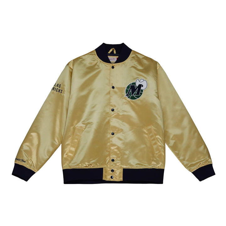 DALLAS MAVERICKS MITCHELL & NESS HARDWOOD CLASSIC GOLD SATIN JACKET