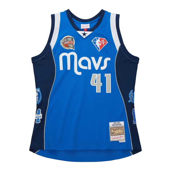 DALLAS MAVERICKS MITCHELL & NESS 2023 DIRK NOWITZKI HALL OF FAME SWINGMAN JERSEY