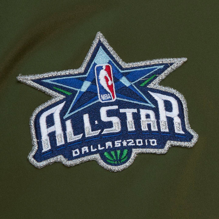 DALLAS MAVERICKS MITCHELL & NESS 2022 OLIVE FLIGHT SATIN BOMBER JACKET