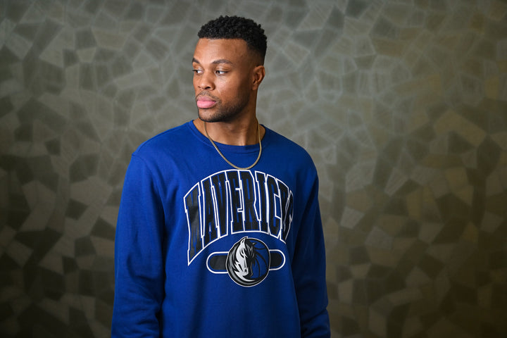 DALLAS MAVERICKS 47 BRAND 2023 ROYAL BLUE CREWNECK SWEATSHIRT