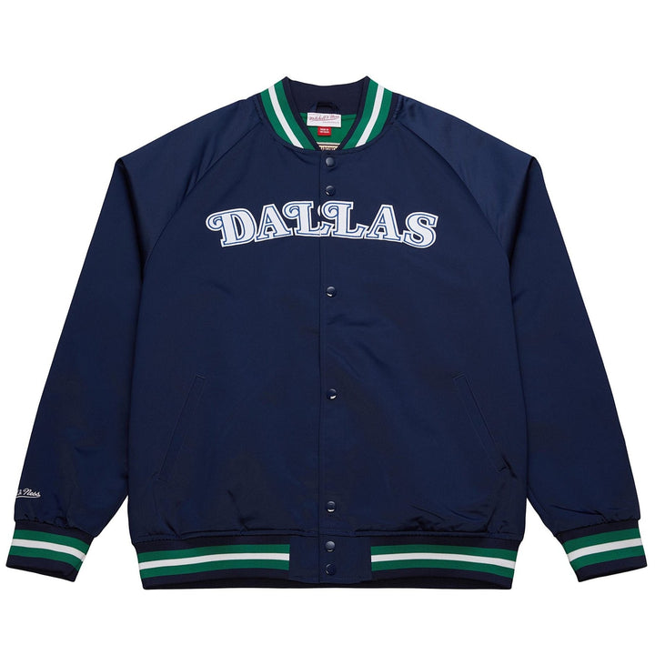 DALLAS MAVERICKS MITCHELL & NESS NAVY VINTAGE SATIN JACKET