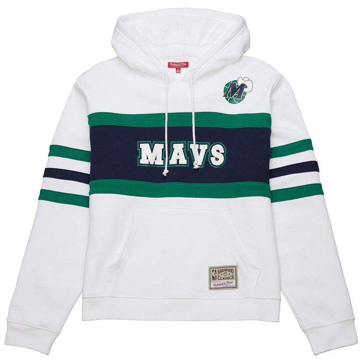 DALLAS MAVERICKS MITCHELL & NESS WOMEN'S WHITE M-HAT CROPPED HOODIE