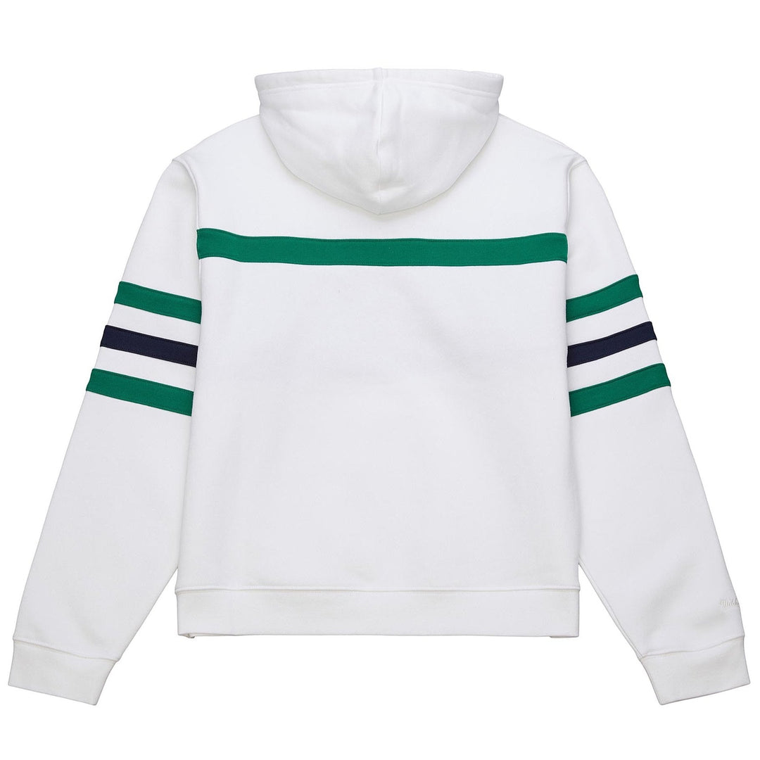 DALLAS MAVERICKS MITCHELL & NESS WOMEN'S WHITE M-HAT CROPPED HOODIE