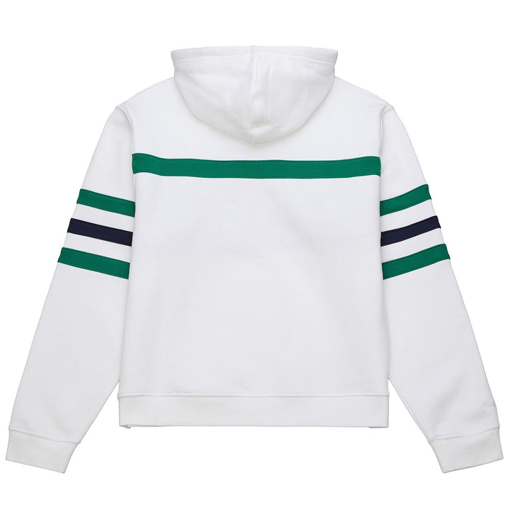 DALLAS MAVERICKS MITCHELL & NESS WOMEN'S WHITE M-HAT CROPPED HOODIE