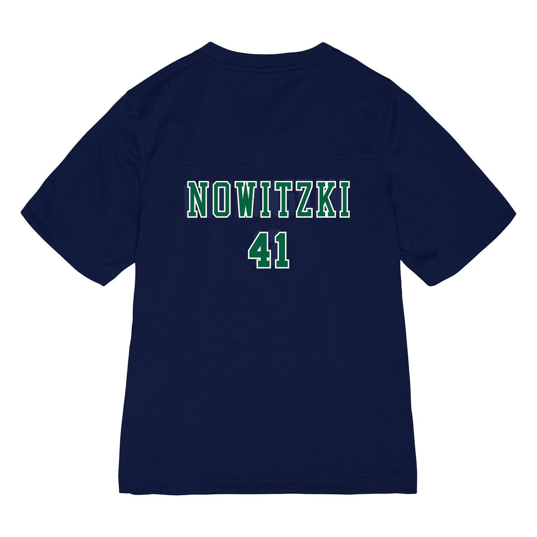 DALLAS MAVERICKS MITCHELL & NESS 2022 HARDWOOD CLASSIC WOMENS DIRK NOWITZKI NAME & NUMBER TEE