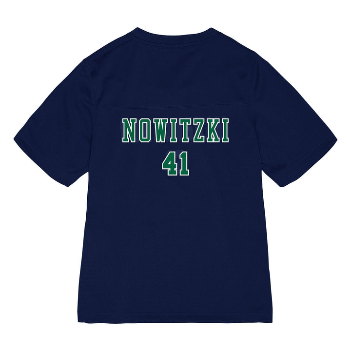 DALLAS MAVERICKS MITCHELL & NESS 2022 HARDWOOD CLASSIC WOMENS DIRK NOWITZKI NAME & NUMBER TEE