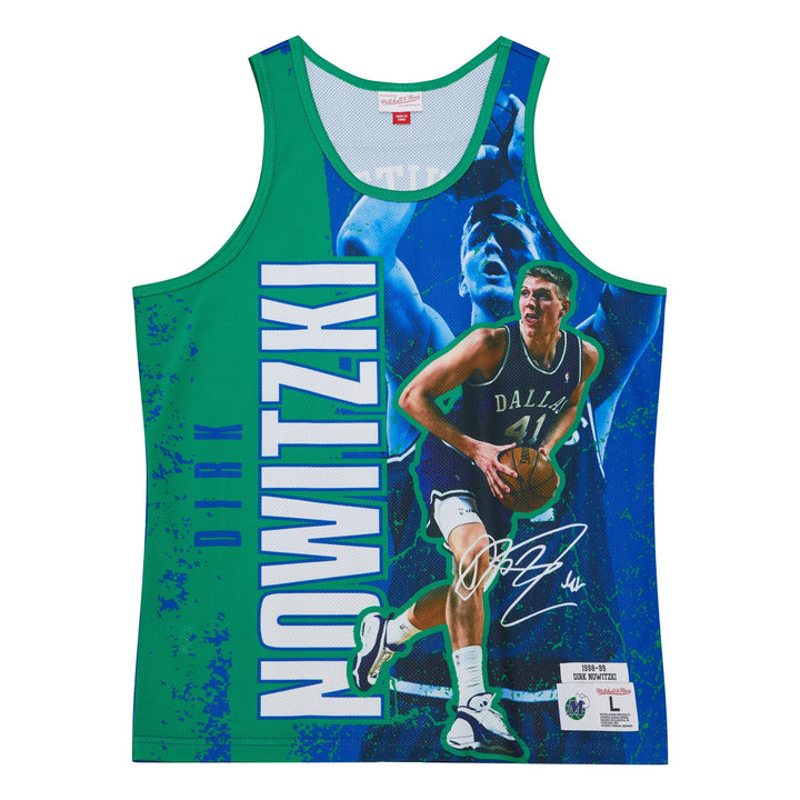 DALLAS MAVERICKS MITCHELL & NESS 2022 HARDWOOD CLASSIC DIRK NOWITZKI MESH TANK TOP