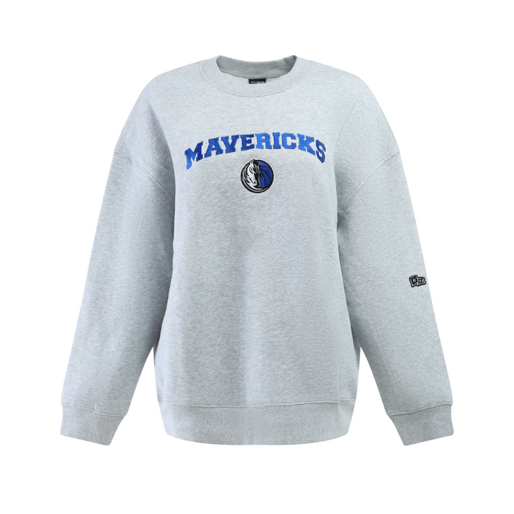 DALLAS MAVERICKS HYPE & VICE WOMEN'S HEATHER GREY HORSEHEAD CREWNECK