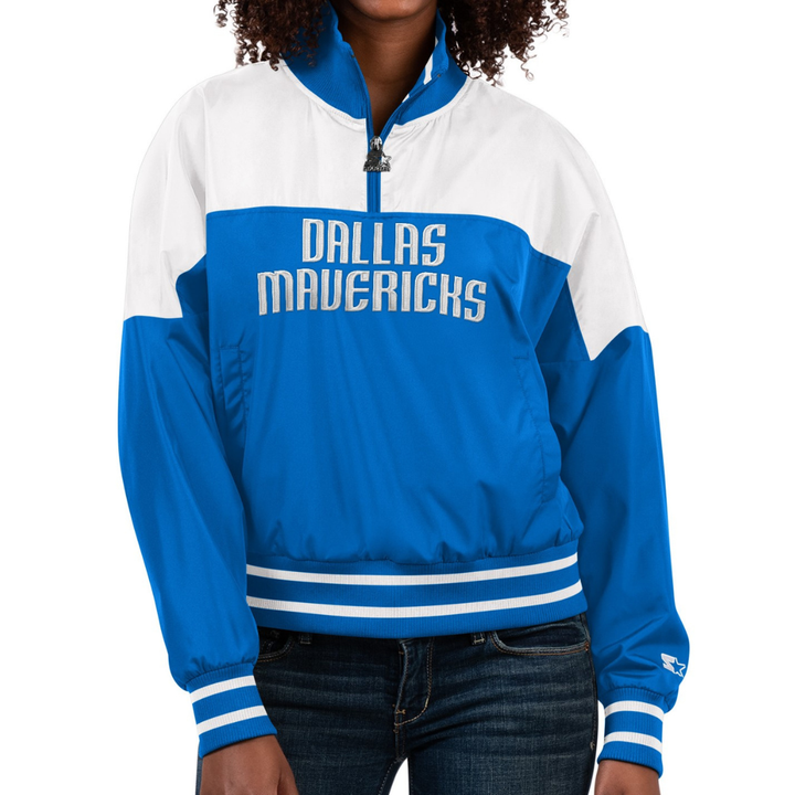 DALLAS MAVERICKS STARTER WOMEN'S 1/4 ZIP WINDBREAKER JACKET