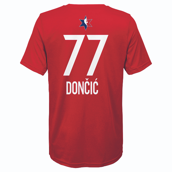 DALLAS MAVERICKS YOUTH LUKA DONČIĆ ALL-STAR 2020 RED PLAYER TEE