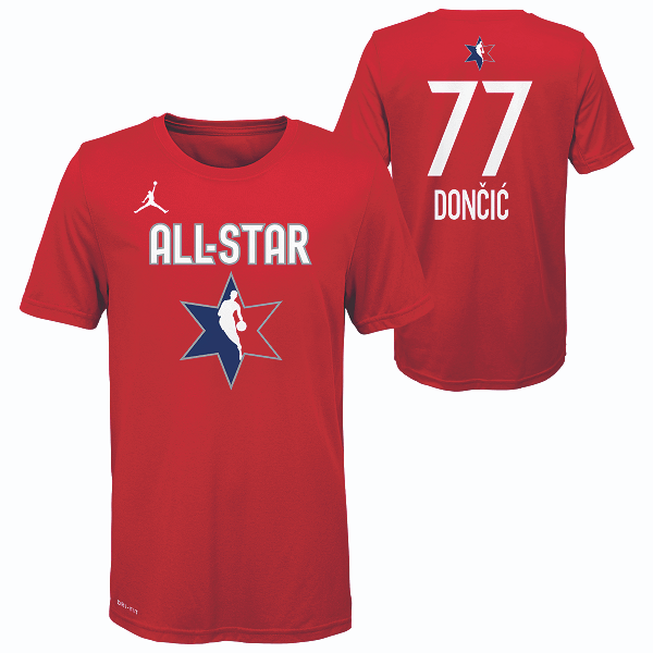 DALLAS MAVERICKS YOUTH LUKA DONČIĆ ALL-STAR 2020 RED PLAYER TEE