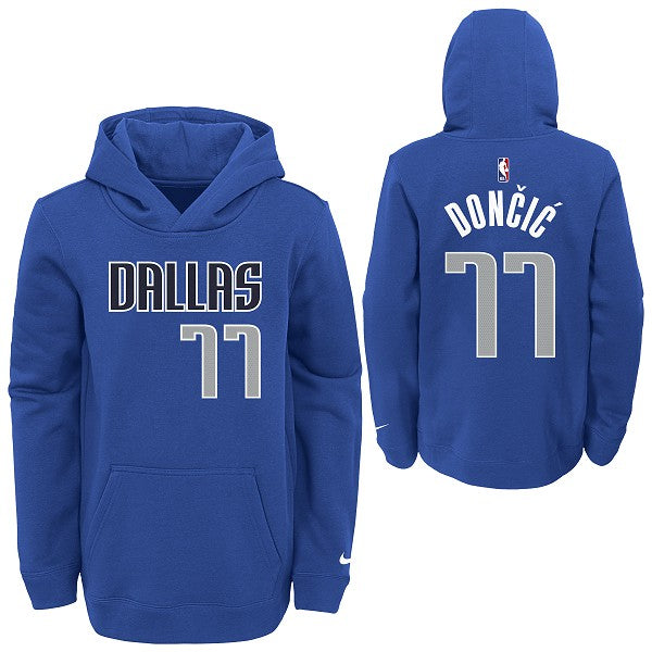 DALLAS MAVERICKS YOUTH NIKE LUKA DONČIĆ ROYAL NAME & NUMBER HOODIE