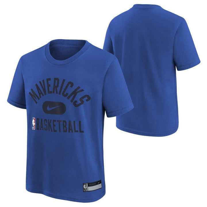 DALLAS MAVERICKS NIKE 21-22 YOUTH PRACTICE SHORT SLEEVE ROYAL TEE