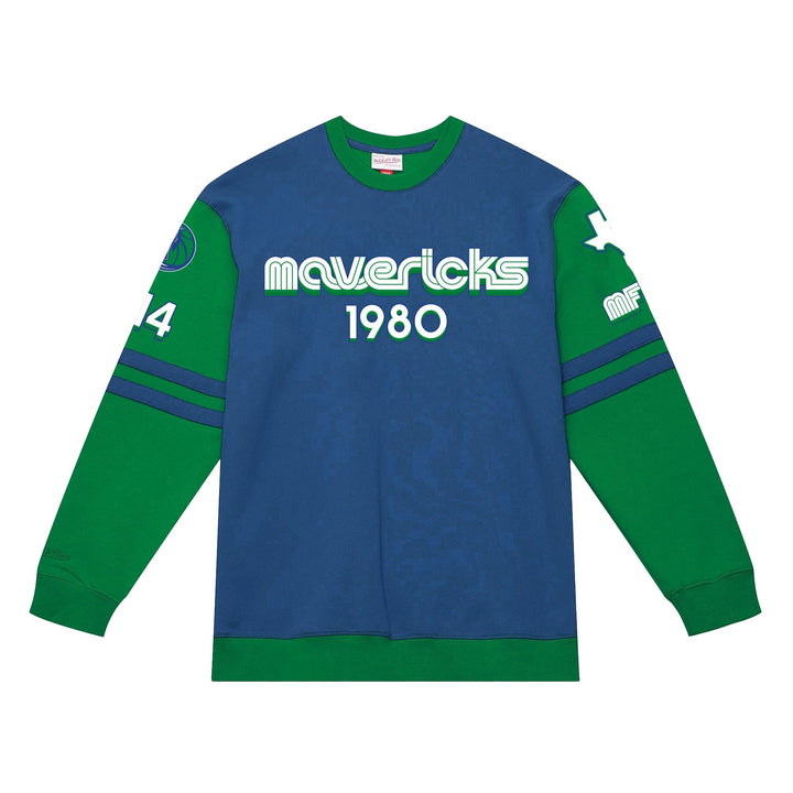 DALLAS MAVERICKS MITCHELL & NESS 2022-23 CITY EDITION TWO-TONED LONGSLEEVE CREW