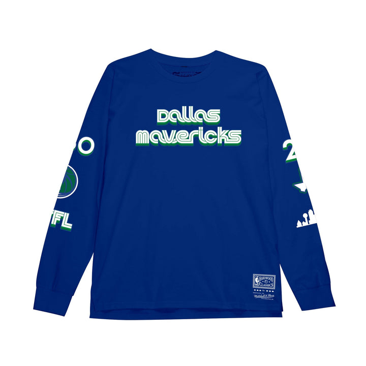 DALLAS MAVERICKS MITCHELL & NESS 2022-23 CITY EDITION LONGSLEEVE LOGO TEE