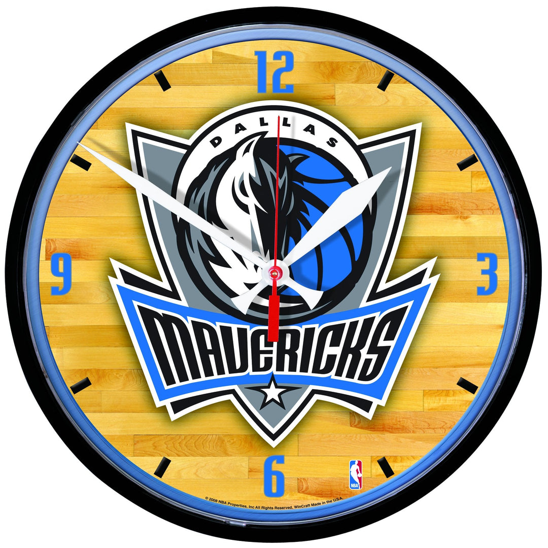 DALLAS MAVERICKS COURT ROUND WALL CLOCK - mavstest